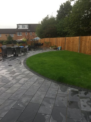 Black slate paving patio - black,
