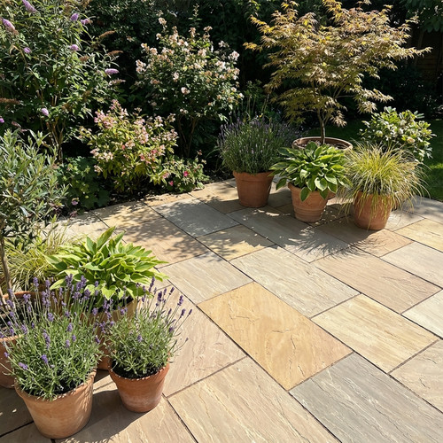 Indian sandstone paving - sandstone, slabs