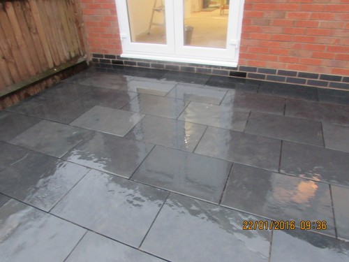 Black slate paving - slate, patio